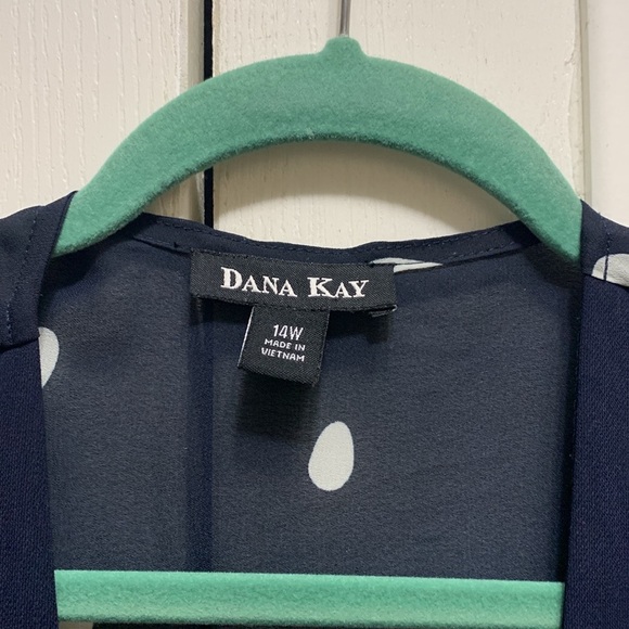 Dana Kay Blue White Sheer Long Shrug Cardigan - Picture 3 of 3